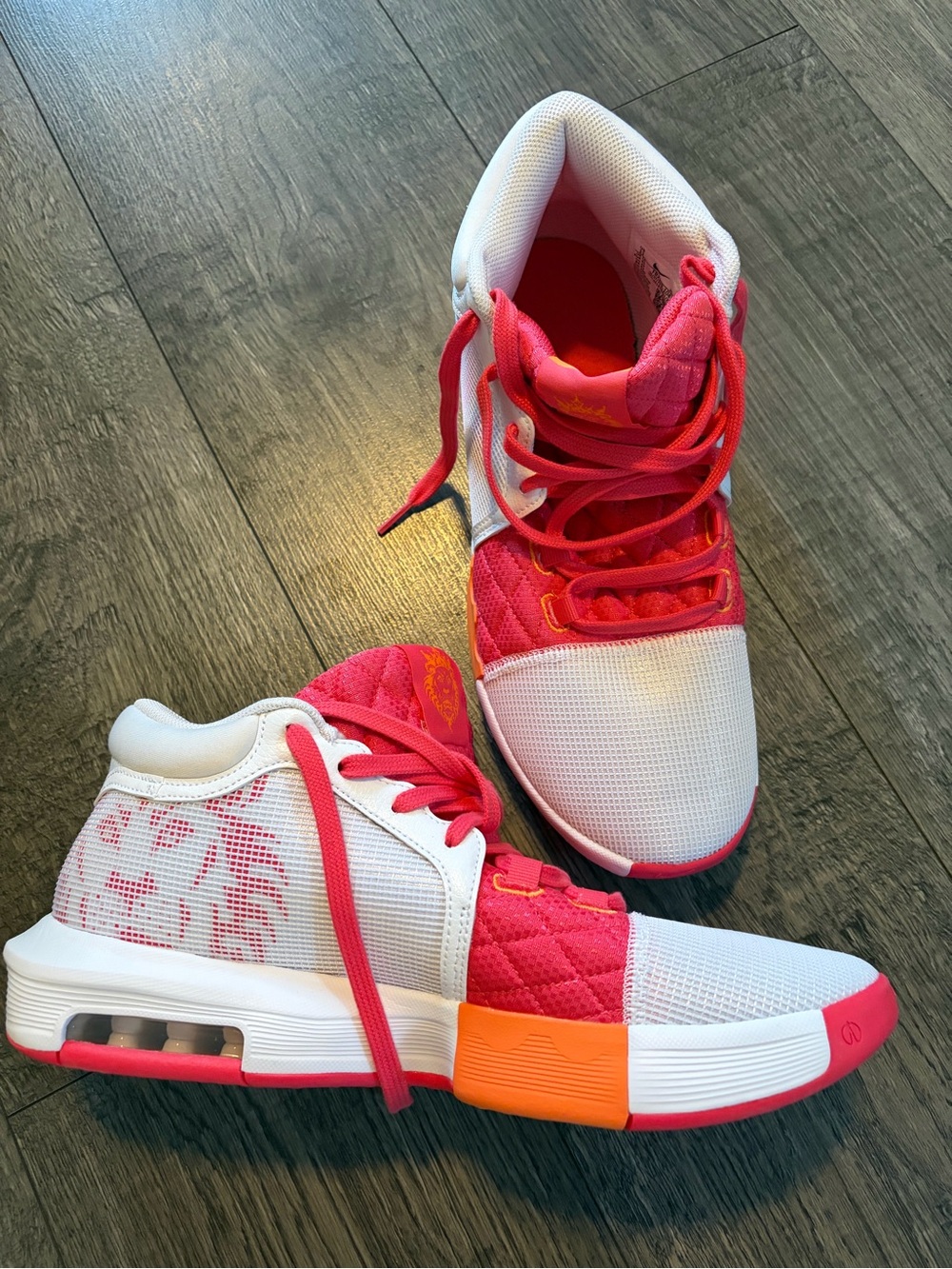 Nike Kids Athletic Shoes in Hot Pink, White and Orange